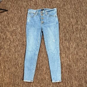 J Crew 10” High-Rise Skinny Jeans light wash size 30